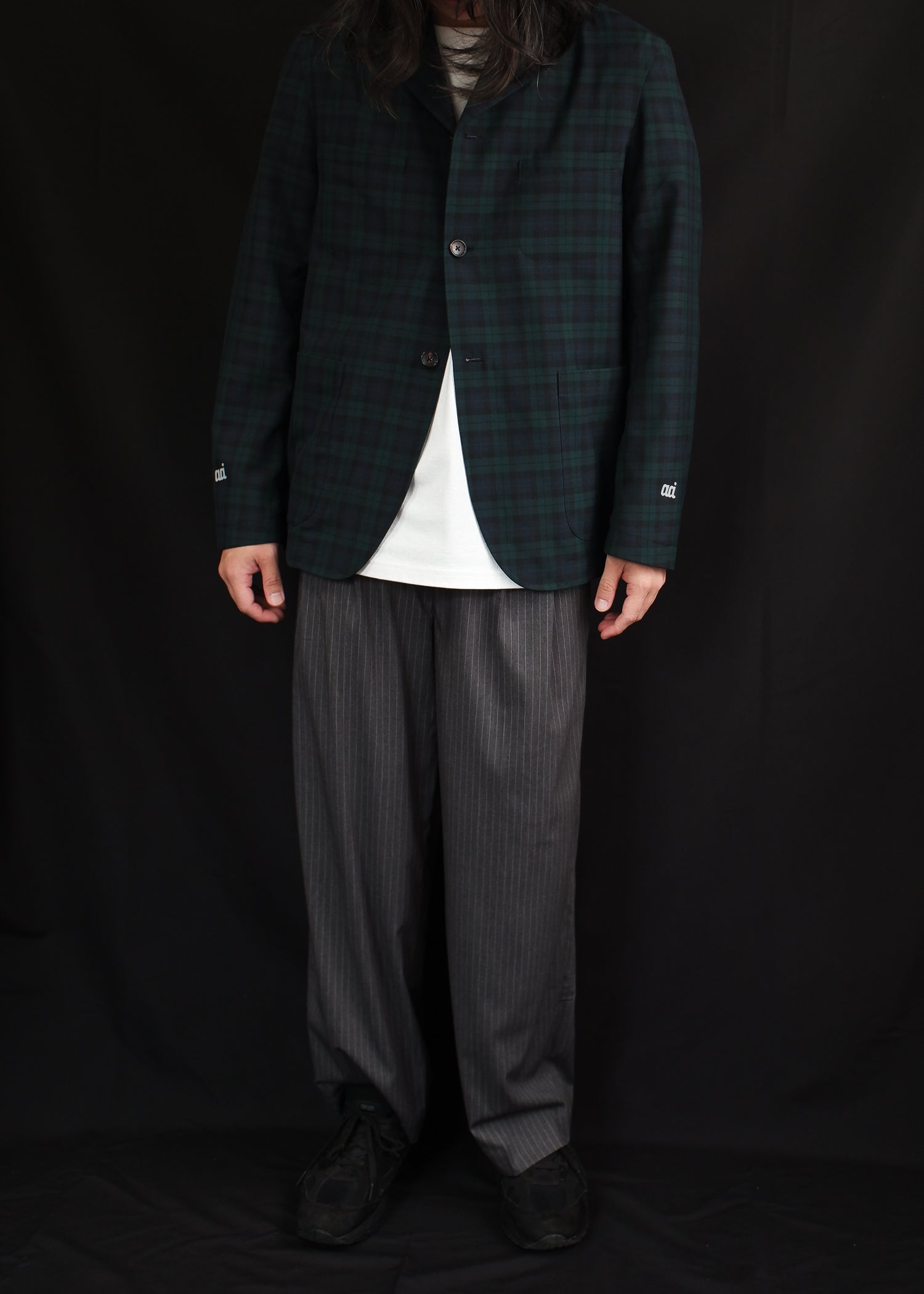 Elastic Wide Pants Stripes