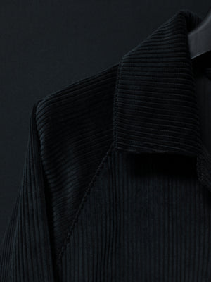 Corduroy Patched Jacket (Black)