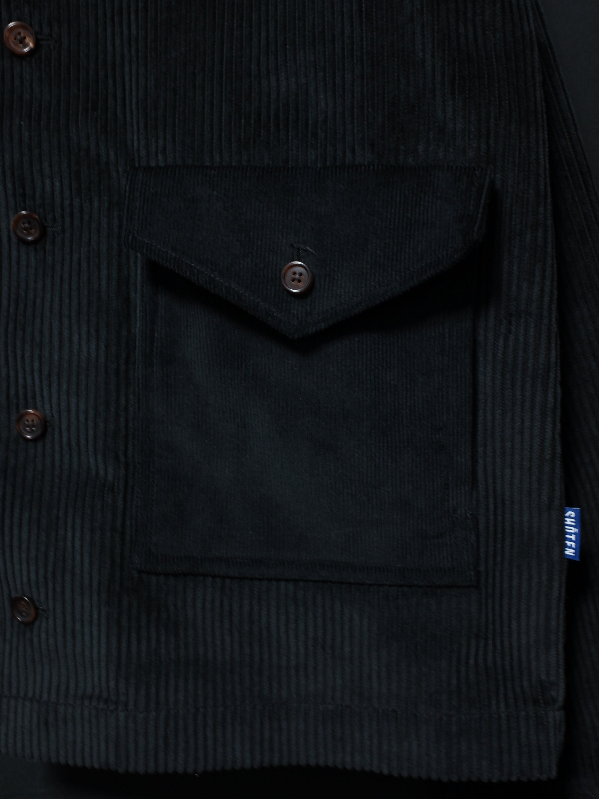 Corduroy Patched Jacket (Black)