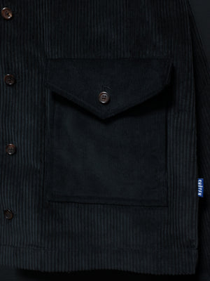 Corduroy Patched Jacket (Black)