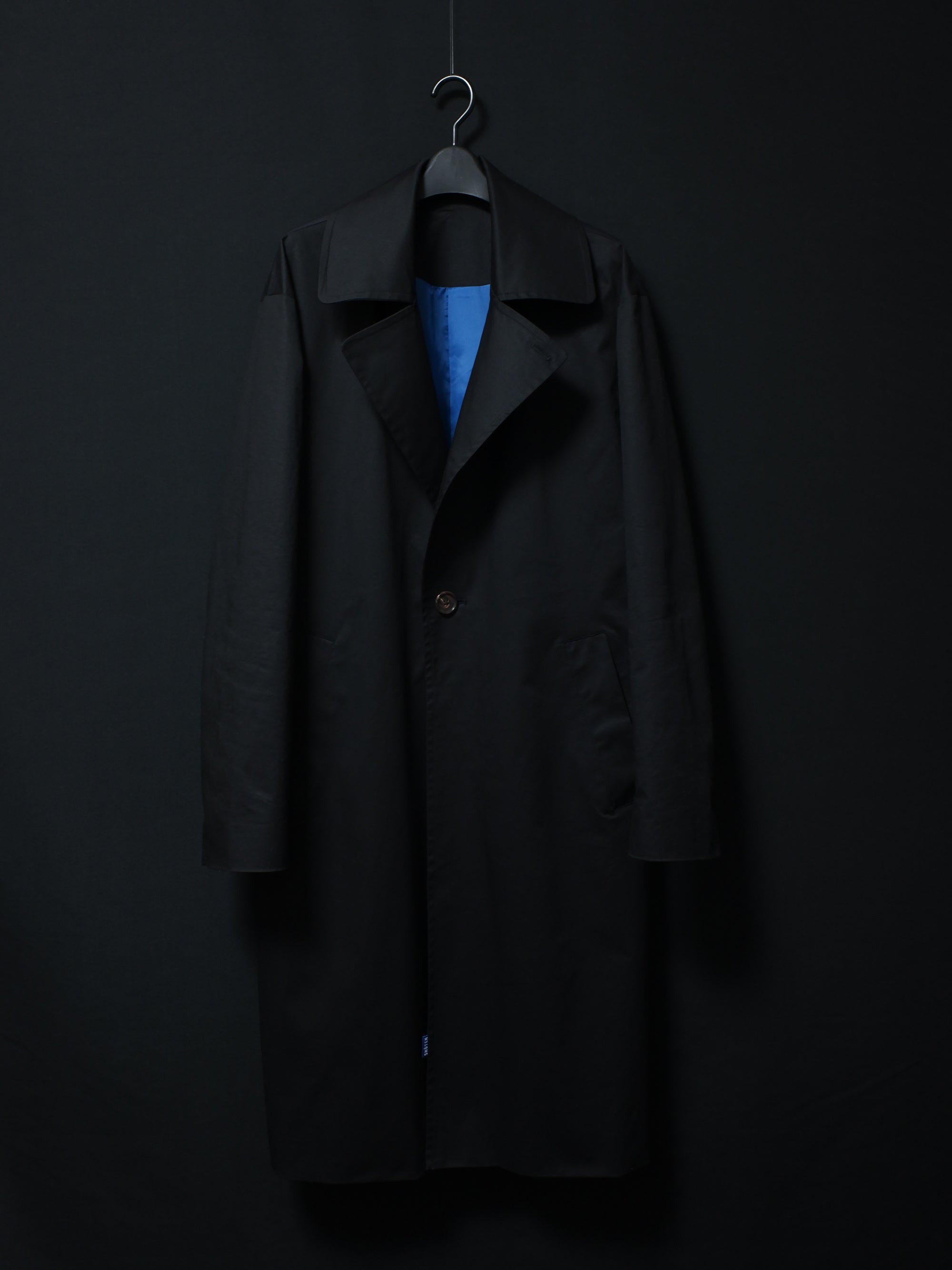 Color Block Long Coat (Black Navy)