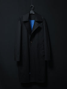 Color Block Long Coat (Black Navy)