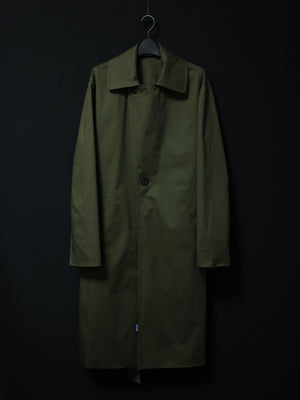 Color Block Long Coat (Green Olive)