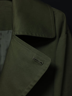 Color Block Long Coat (Green Olive)