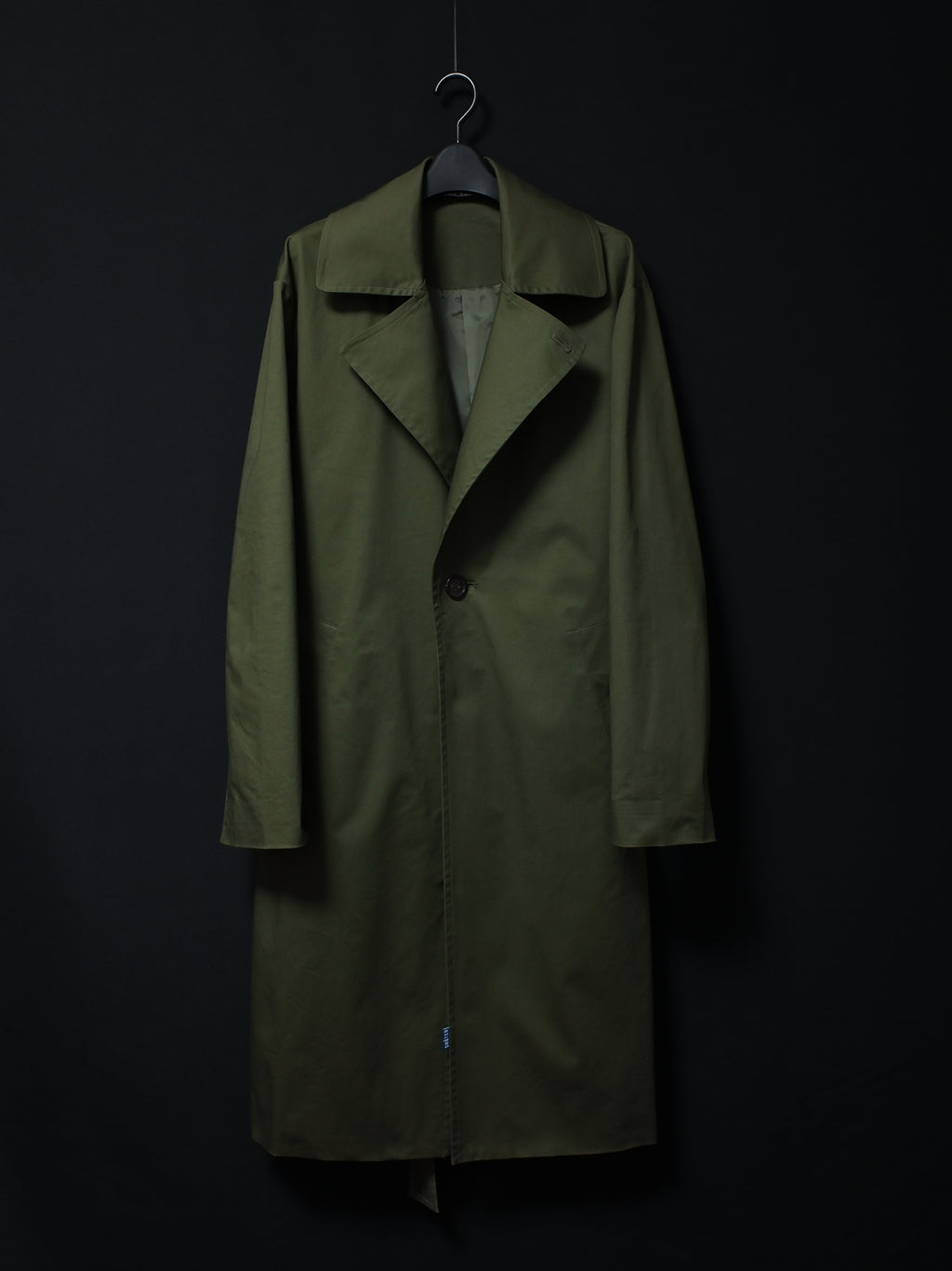 Color Block Long Coat (Green Olive)