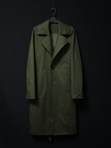 Color Block Long Coat (Green Olive)