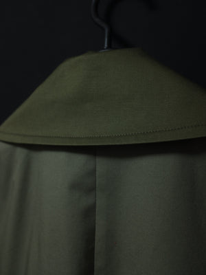 Color Block Long Coat (Green Olive)