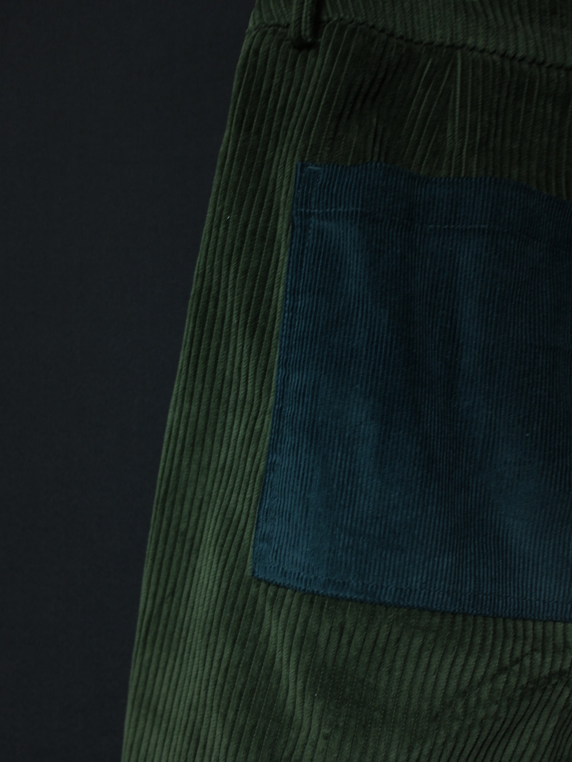 Corduroy Patched Pants (Green)