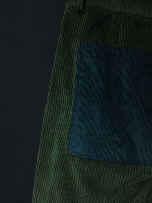 Corduroy Patched Pants (Green)