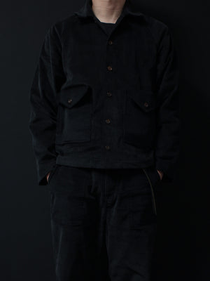 Corduroy Patched Jacket (Black)