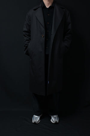 Color Block Long Coat (Black Navy)