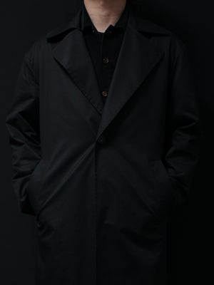 Color Block Long Coat (Black Navy)