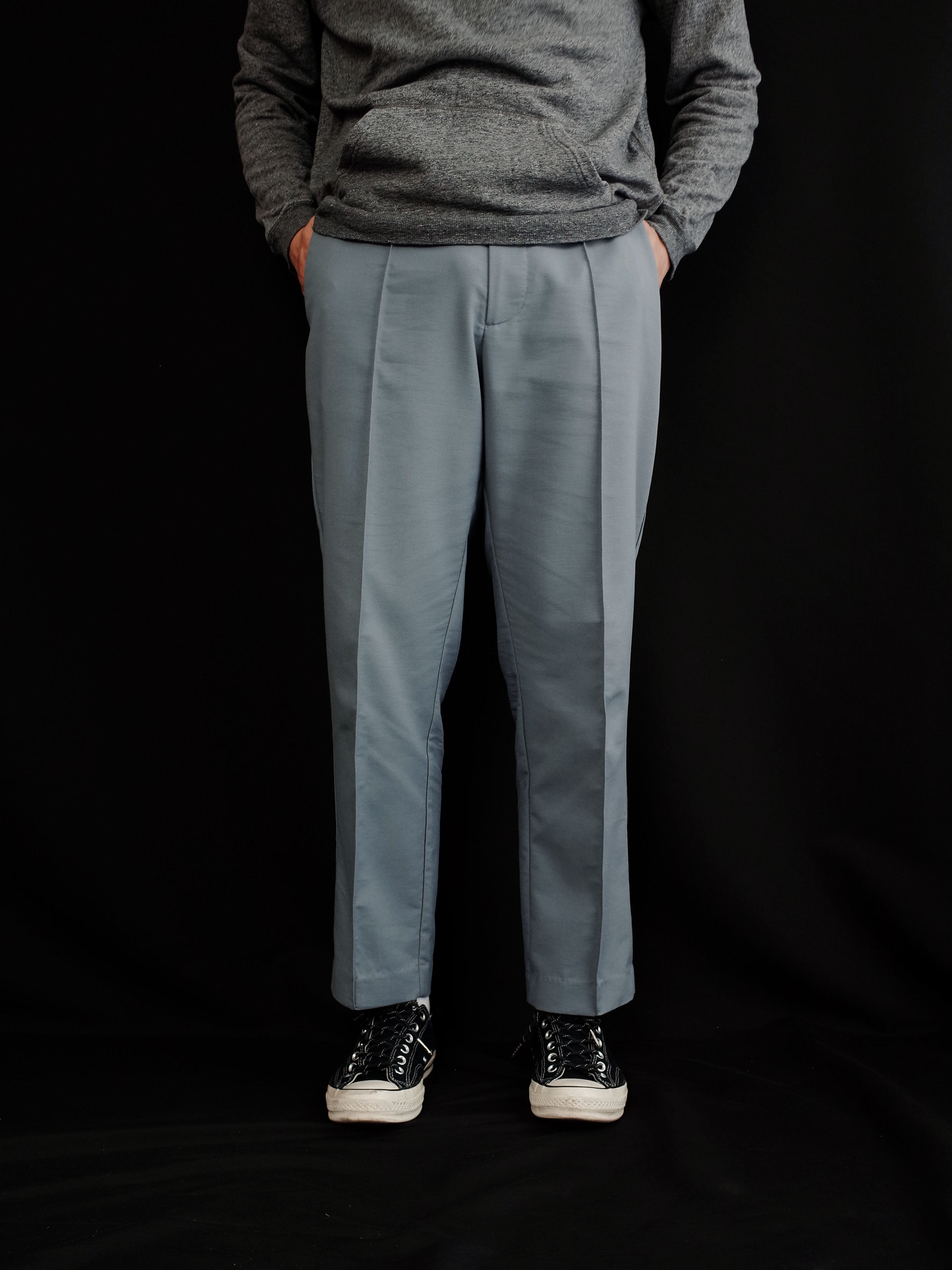 Relaxed Center-Stitched Drawstring Trousers